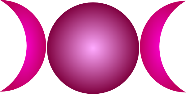 Moon Transparent Clipart - Triple Moon Symbol Png (600x305)