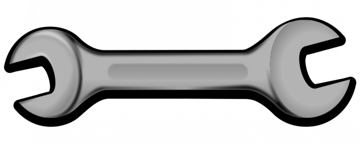 Spanners Adjustable Spanner Tool Plumber Clip Art - Wrench Clipart (1250x500)