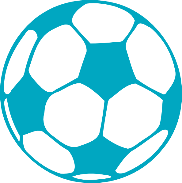 Pink Soccer Ball Clipart - Light Blue Soccer Ball (594x597)