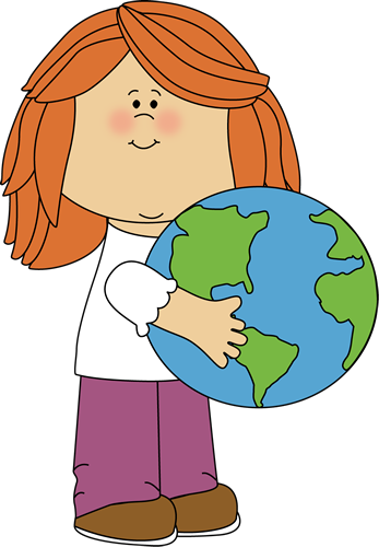 Earth Border Clip Art - Girl Playing With Doll Clipart (347x500)