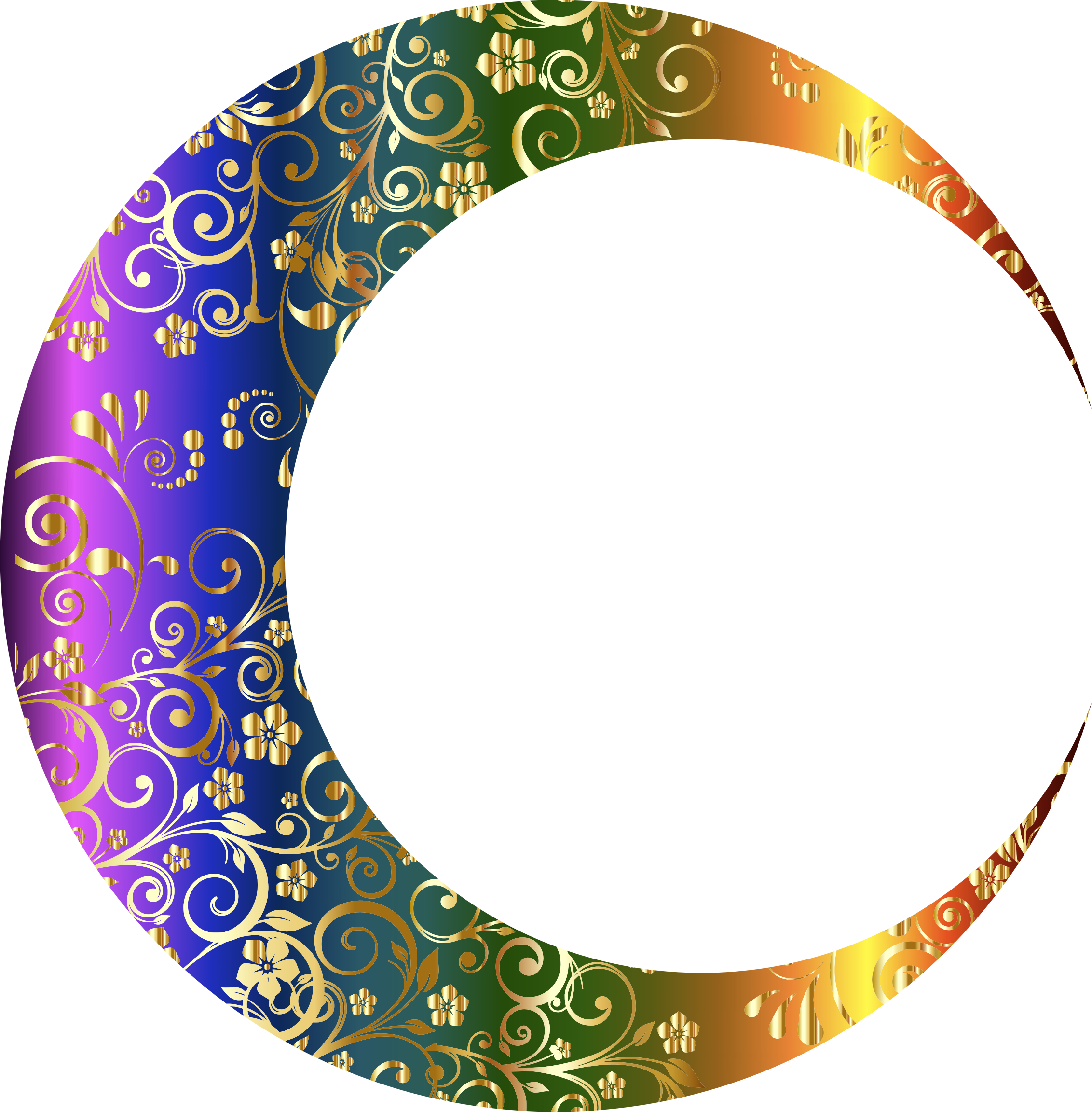 Image Result For Moon Images - Rainbow Crescent Moon Png (2264x2304)