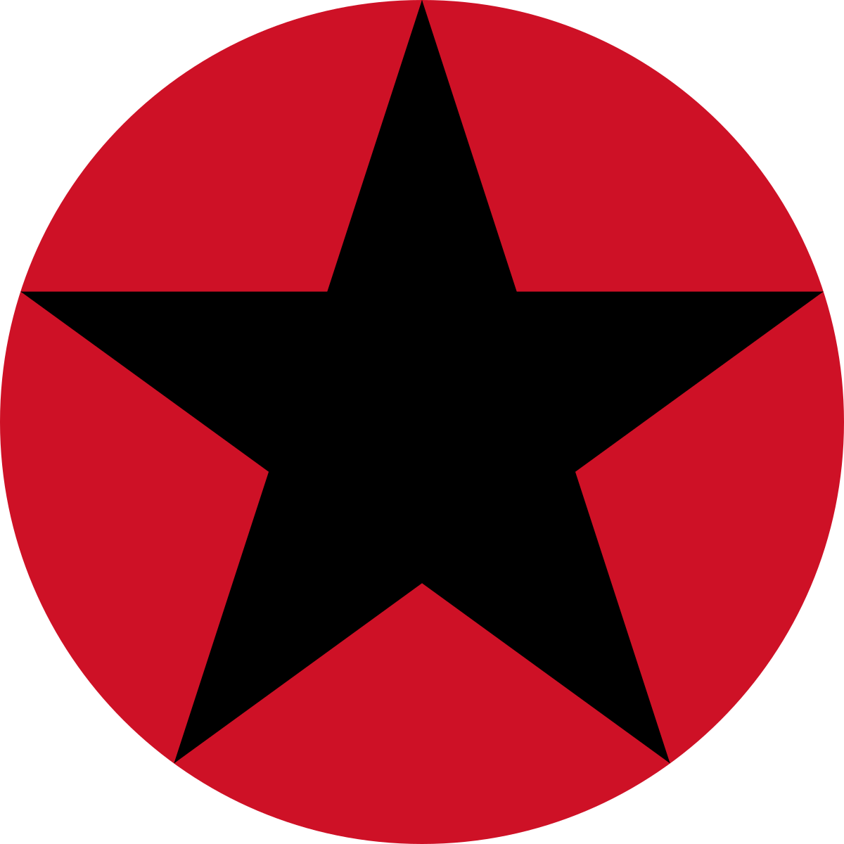 Red Circle With Star In The Middle Clipart - Black Star Red Background (1200x1200)
