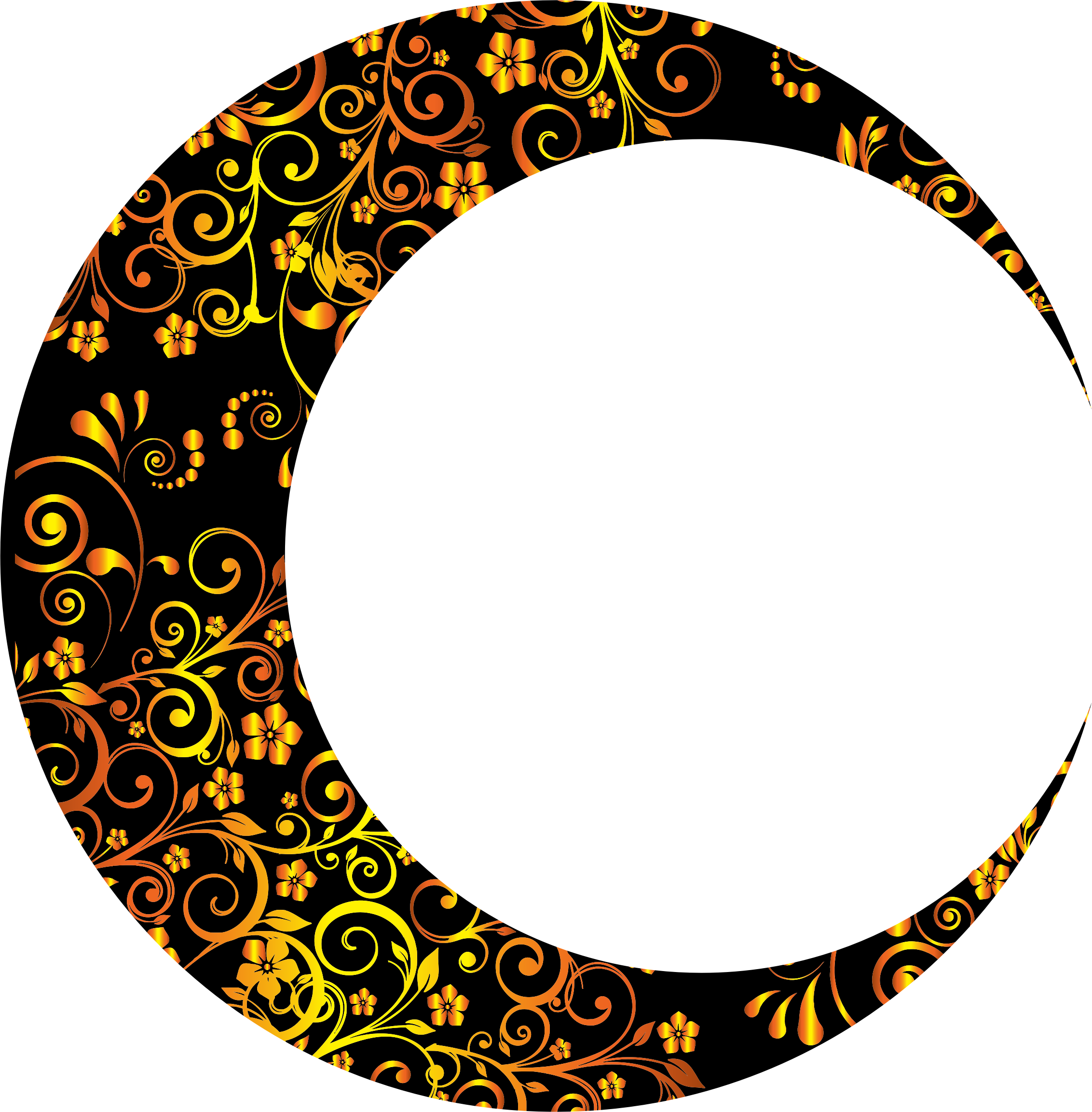 Big Image - Gold Crescent Moon Png (2264x2304)
