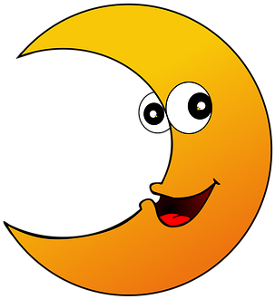 Moon, Crescent, Face, Sky, Crescent Moon - Crescent Moon With A Face (380x340)