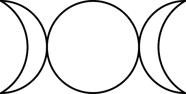 Symbol, Moon, Full, Crescent, Religion, Triple - Triple Goddess Symbol (640x323)