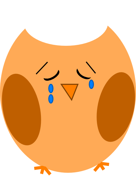 Brown Orange Sad 3 Final Clip Art - Owl (462x596)