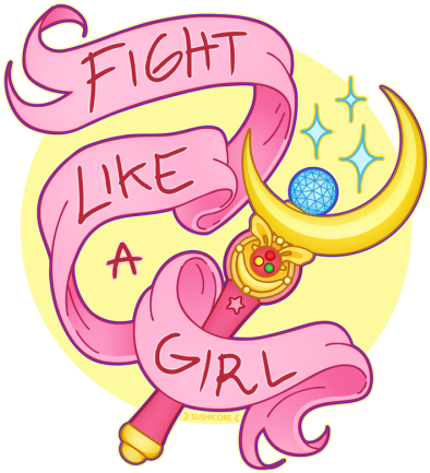 “transparent Girl Gang Badges For Your Blog Coming - Sailor Moon Fight Like A Girl (500x500)
