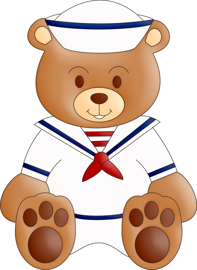 Beach Clipart, Nautical Clipart, Baby Binky, Beach - Imagem Do Ursinho Marinheiro (789x1080)