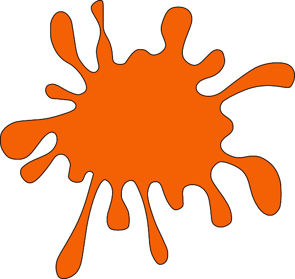 Orange Clip Art At Vector Clip Art Png - Orange Paint Splatter Clip Art (600x568)