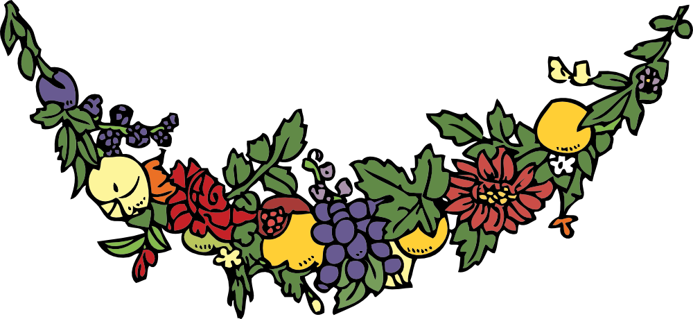 Flower And Fruit Festoon - Festoon Meaning (2400x1106)