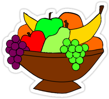 Simple Fruit Bowlquot - Cartoon Bowl Of Fruit (375x360)