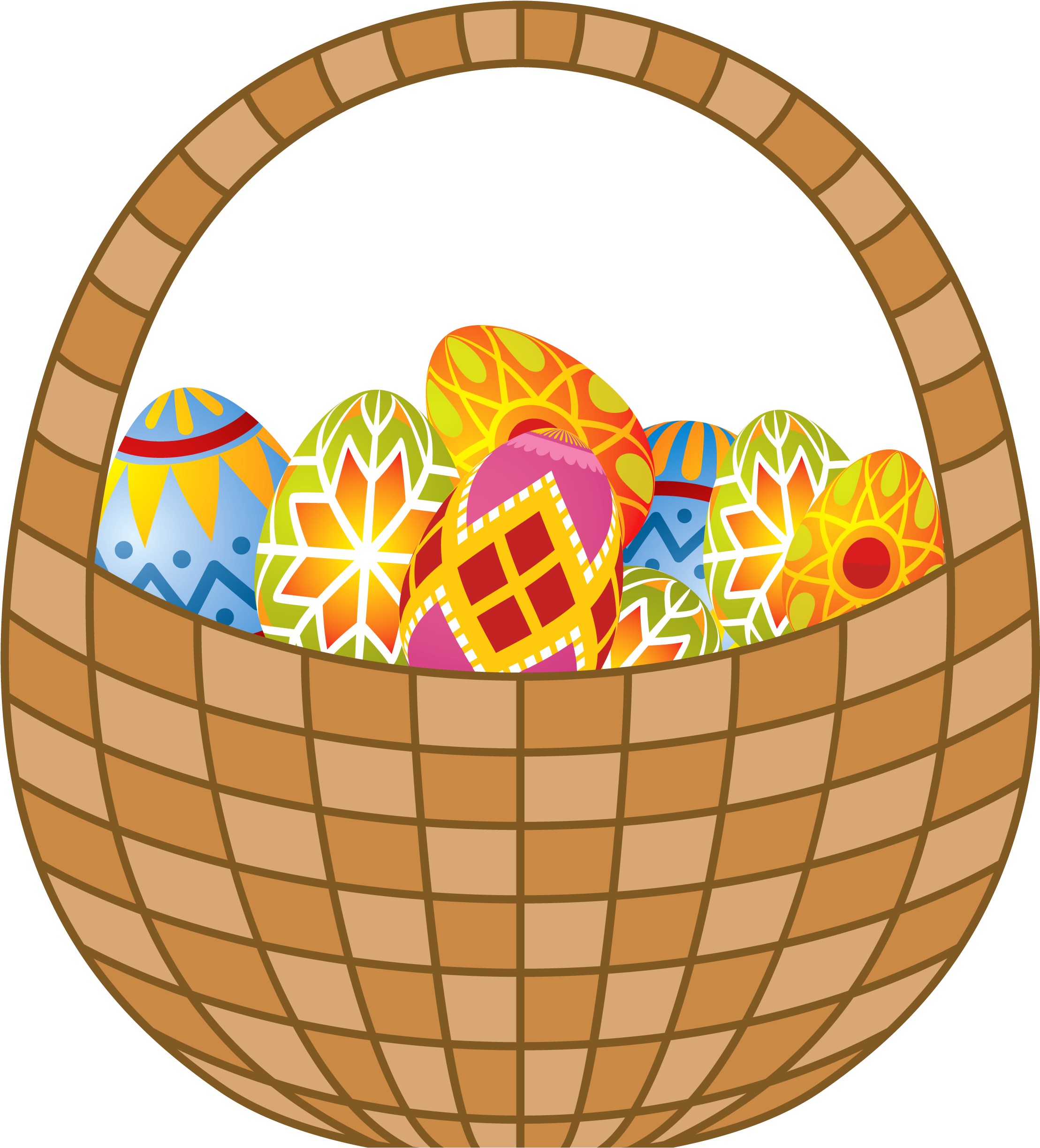 Clipart Easter Egg Basket - Basket Clipart Png (2480x2670)