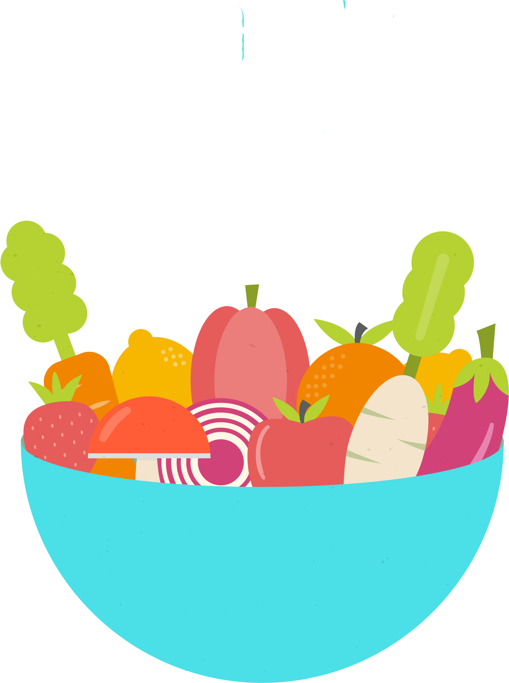 Fruit Vegetable Bowl Illustration - Fruit Vegetable Bowl Illustration (3333x3333)