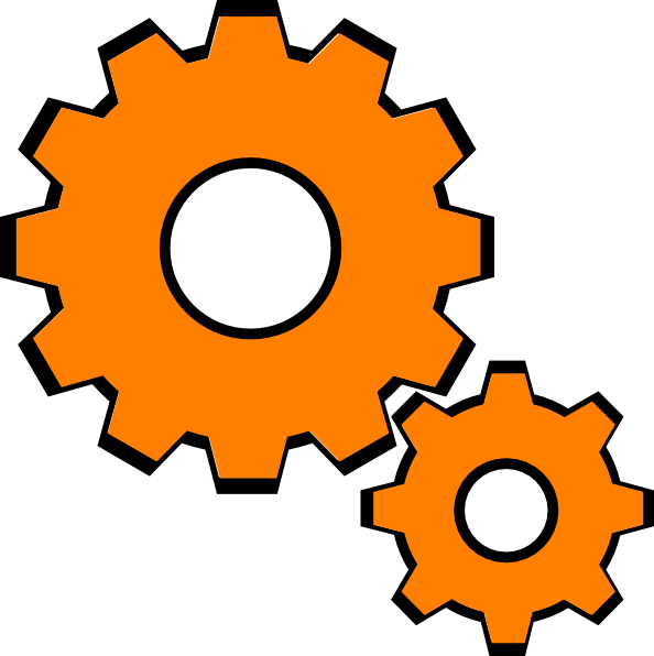 Orange Cogs Clip Art At Clker - Clipart Cogs (594x596)