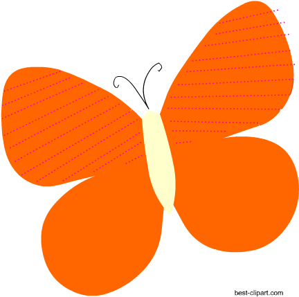Orange Butterfly Clip Art - Clip Art (450x450)