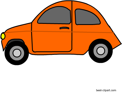 Cute Orange Car Clipart - Clip Art (450x450)