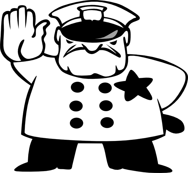 Black And White Police (600x551)