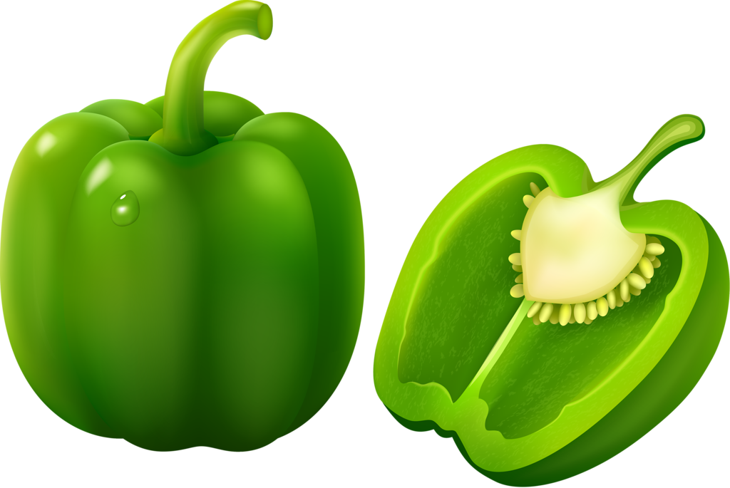 Green Bell Pepper On White Background [преобразованный] - Green Pepper Clipart (2560x1713)