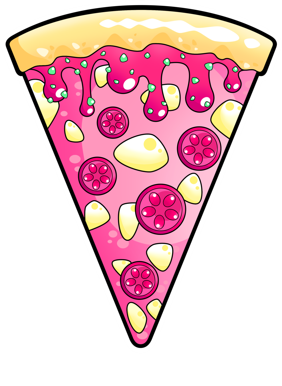 Pizza Clipart Pink - Pizza Kawaii Transparent (1024x1391)