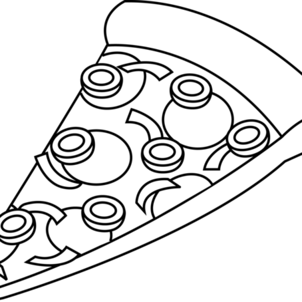Pizza Clipart Black And White Pizza Slice Black And - Pizza Black And White Clipart (1024x1024)