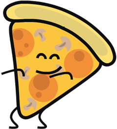 Pizza Slice - Cartoon Dancing Pizza Gif (472x277)