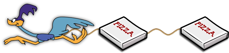 Road Runner With Pizza Boxes - Road Runner With Pizza Boxes (770x205)