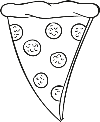 Pepperoni Pizza Clipart Black And White - Pizza Slice Drawing Png (512x512)