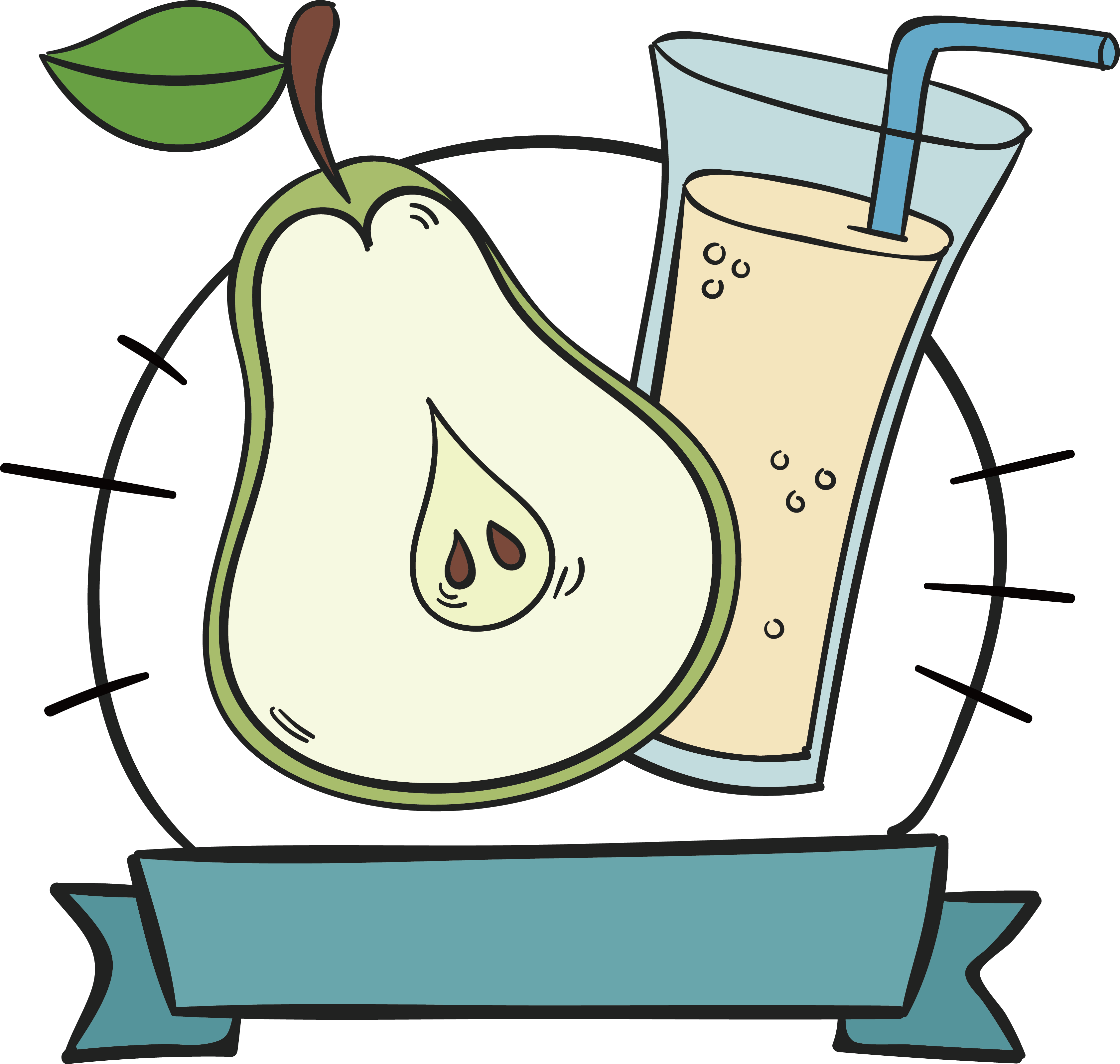 Juice European Pear Clip Art - Juice European Pear Clip Art (3368x3199)