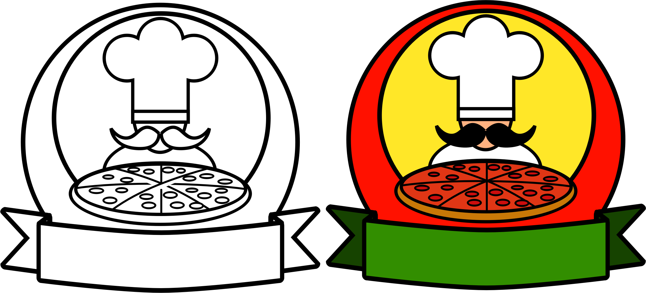Big Image - Cozinheiro Com Pizza Png (2258x1024)