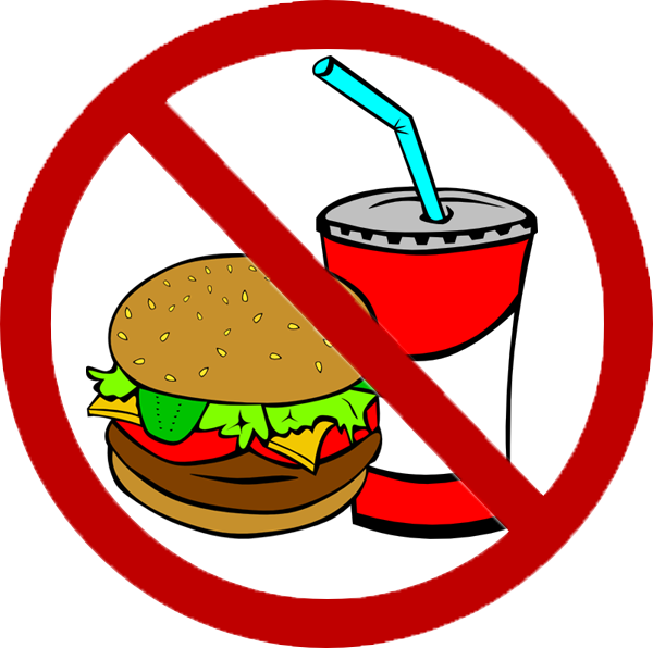 No Junk Food Clipart - No Fast Food Clipart (600x596)