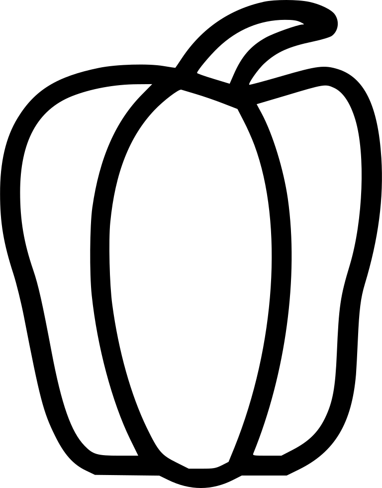 Png File - Bell Pepper Clipart Black And White (768x980)