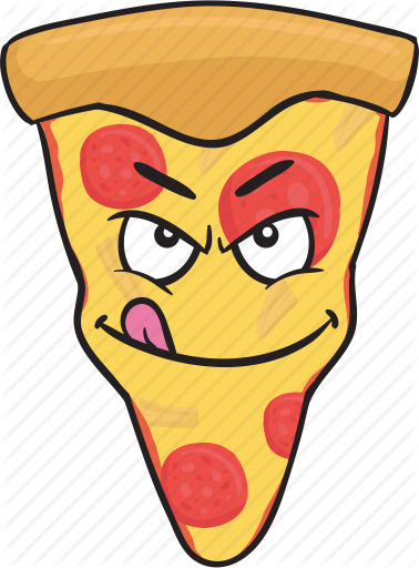 Cartoon Pizza Slice - Pizza Emoji (378x512)