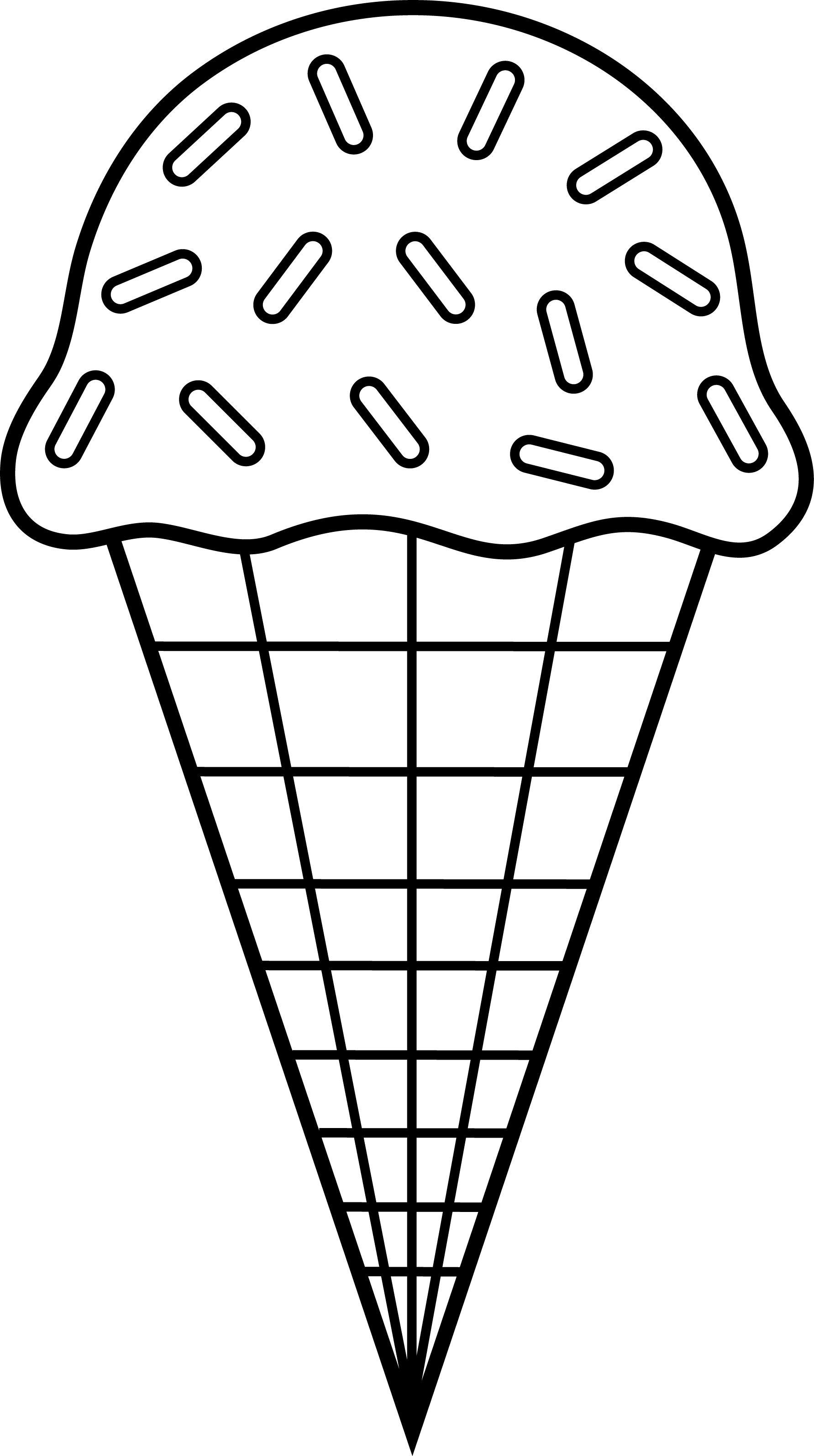 Ice Cream Clip Art Black And White - Ice Cream Coloring Pages (1783x3192)