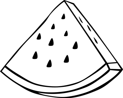 Watermelon Slice Clipart Black And White - Fruit Clipart Black And White (428x340)