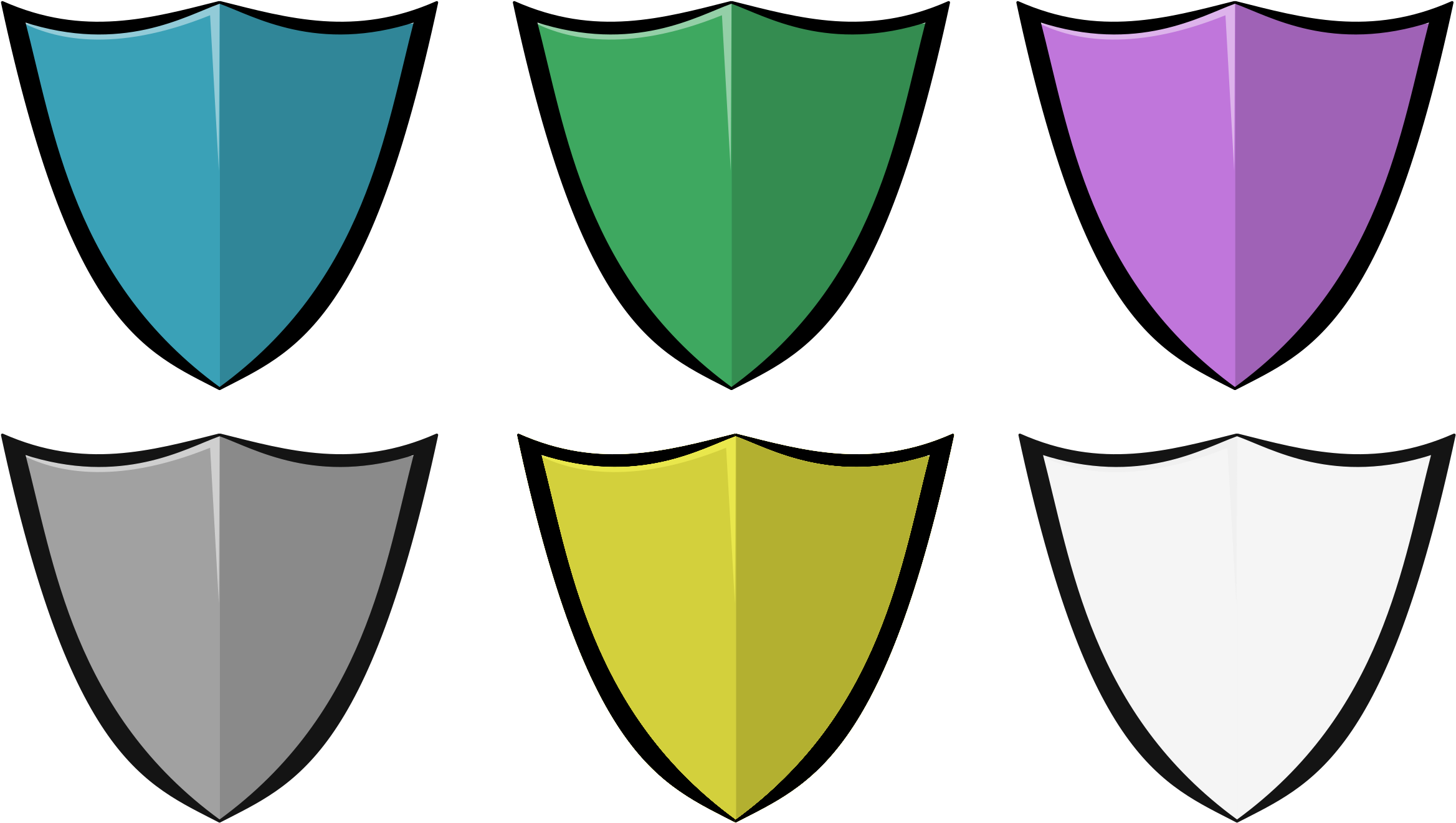 Plain Clip Art Download - Perisai Polos (2400x1438)