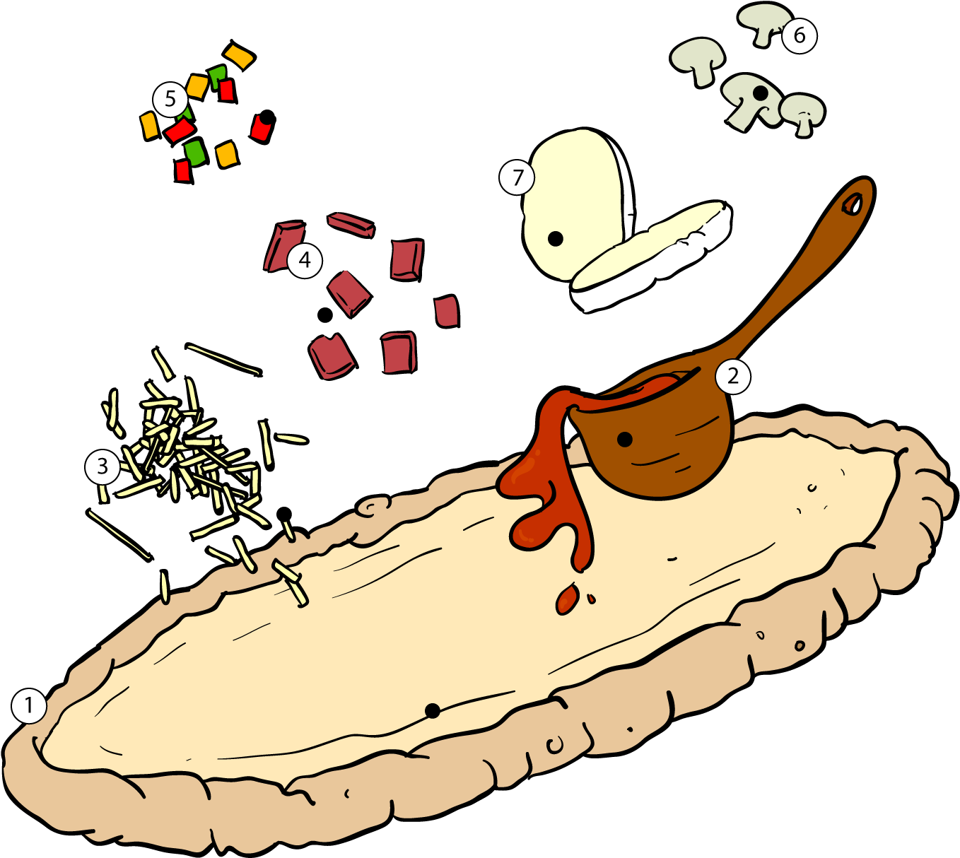 Pizza Infographic Clip Art - Cartoon (1600x1600)
