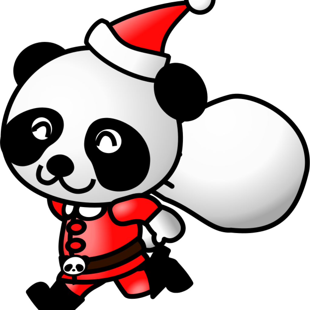 Animated Christmas Clipart Christmas Clipart And Animations - Panda Santa Claus Christmas Xmas An Round Ornament (1024x1024)