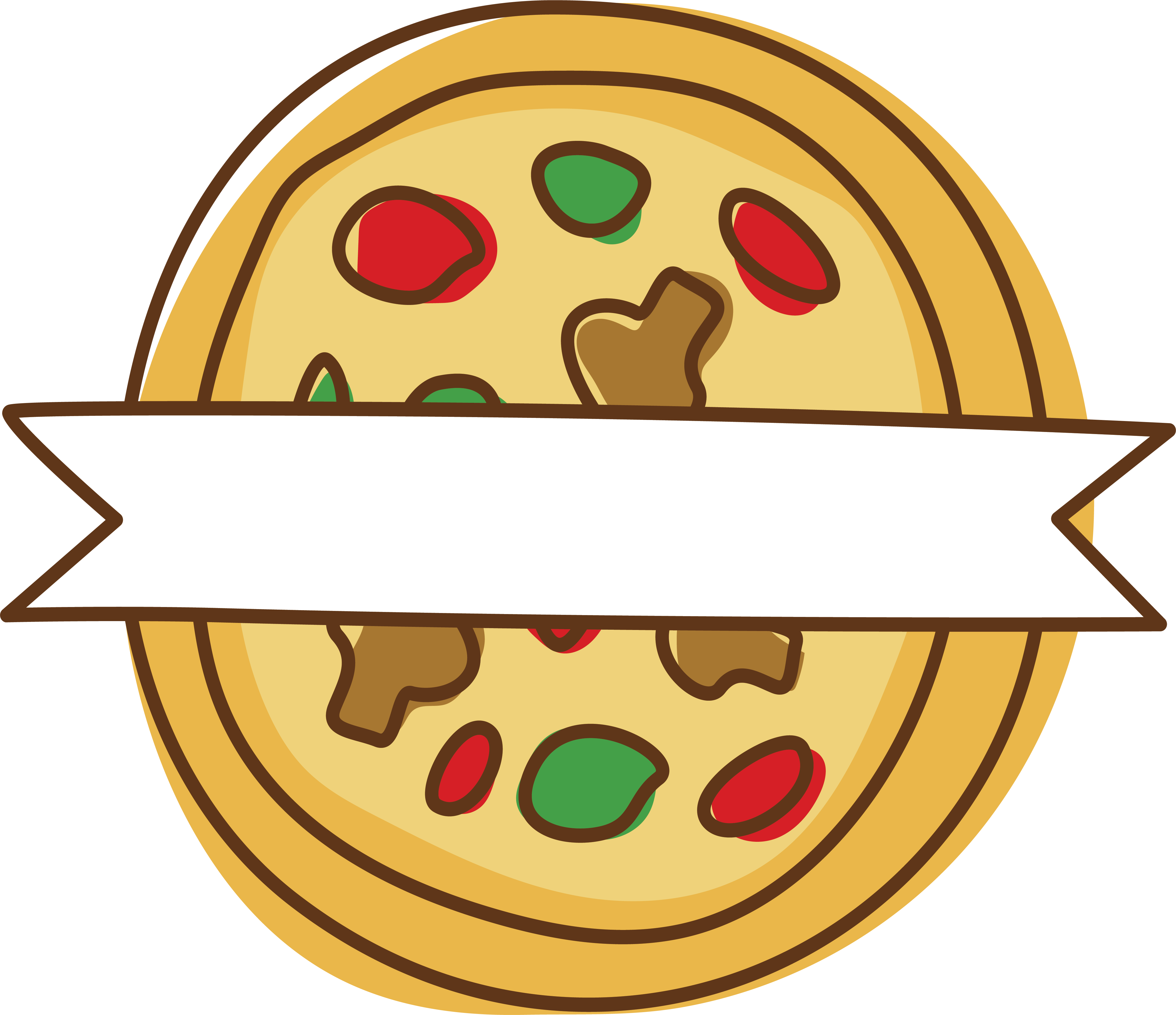 Pizza European Cuisine Food - Png Label Pizza (4506x3891)
