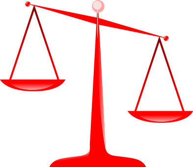 Scales Justice Red Balance Law Judge Legal - Scales Of Justice Clip Art (393x340)