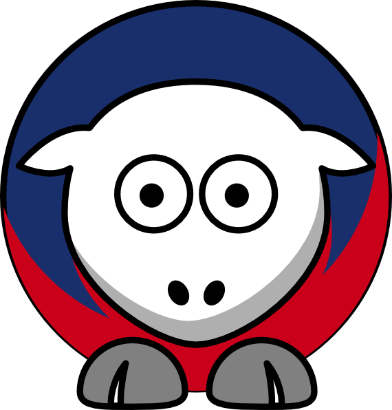 Sheep 4 Toned New York Giants Team Colors Clip Art - College Football (570x596)