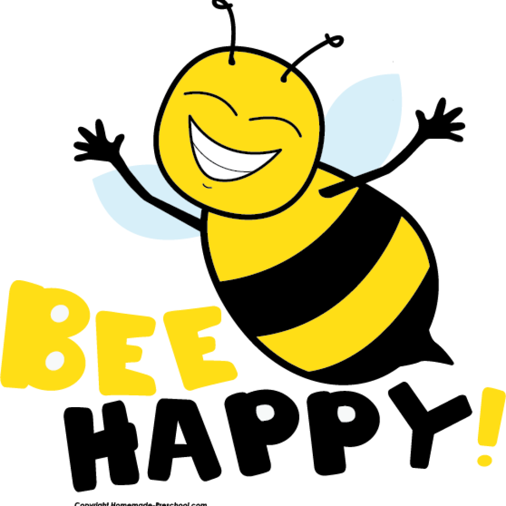 Free Bee Clipart - Happy Bee Clip Art (1024x1024)