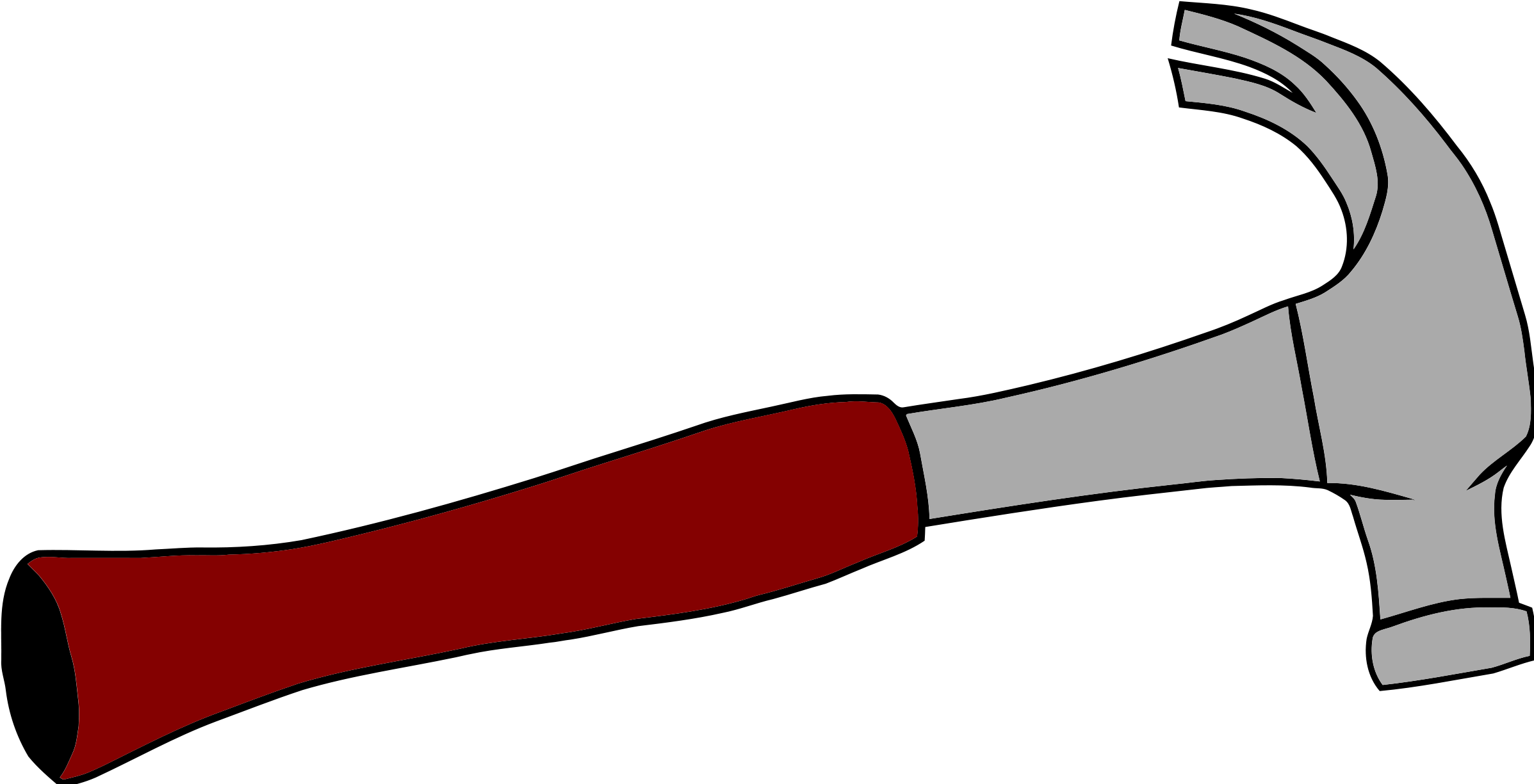 Nail And Hammer Clipart Kid - Hammer Clipart (2400x1231)