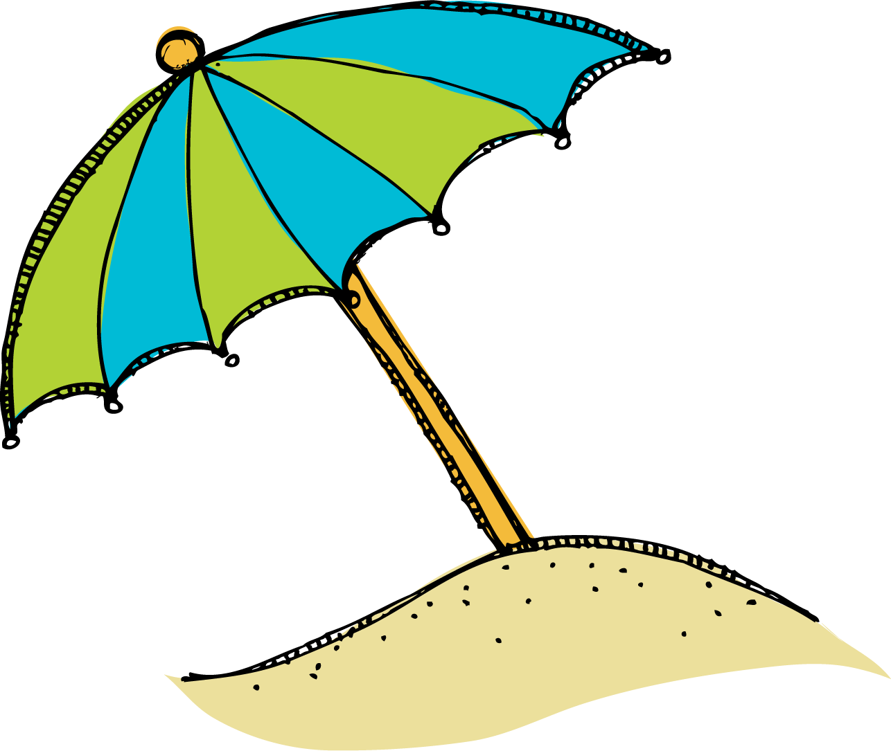 Beach Clip Art Clipart Image 4 2 - Sun Umbrella Clip Art (1286x1085)