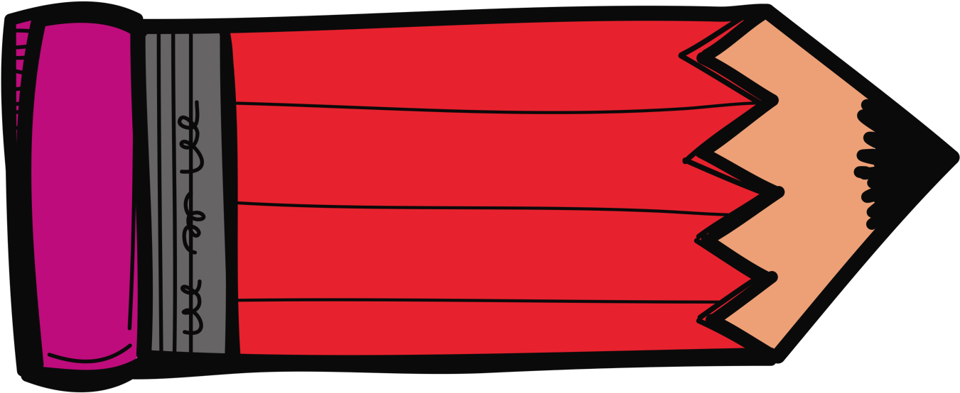 Red Pencil - Clip Art (1510x697)