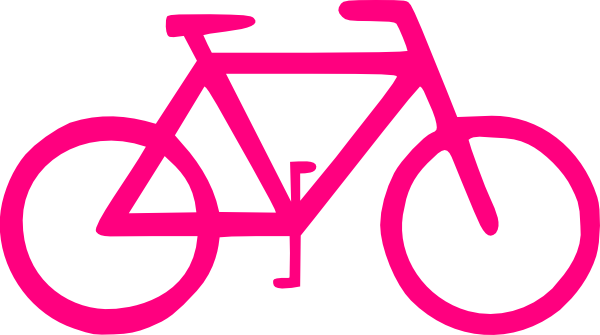 Cycle Clip Art At Clker - Pink Bicycle Clip Art (600x335)