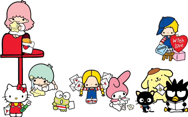 Email Signup Characters - Hello Kitty And Friends - (600x373) Png Clipart Download Email Signup Characters - Hello Kitty And Friends - (600x373) Png Clipart Download