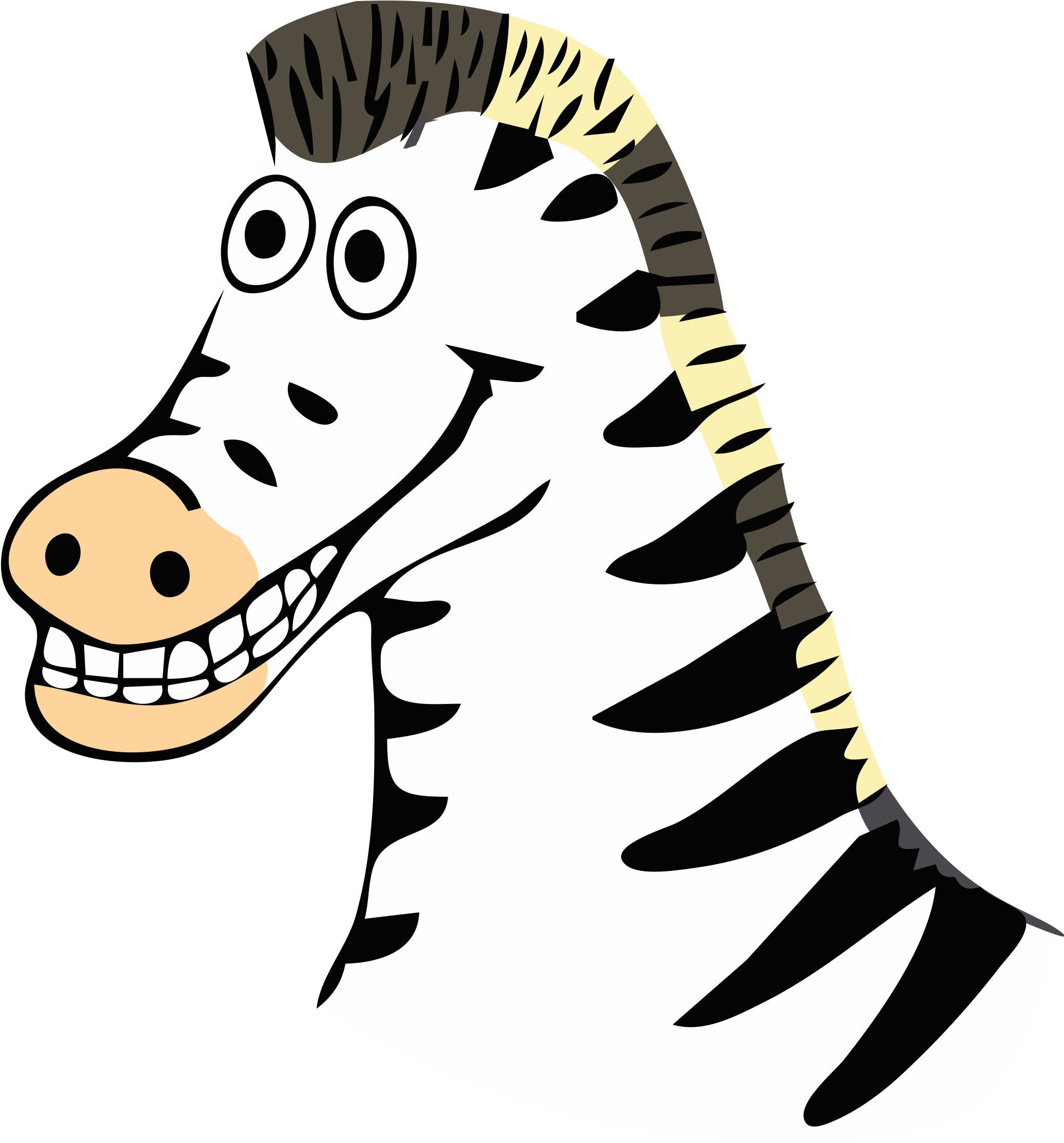 Pink Baby Zebra Clipart - Clip Art Of Zebra Face (2175x2400)