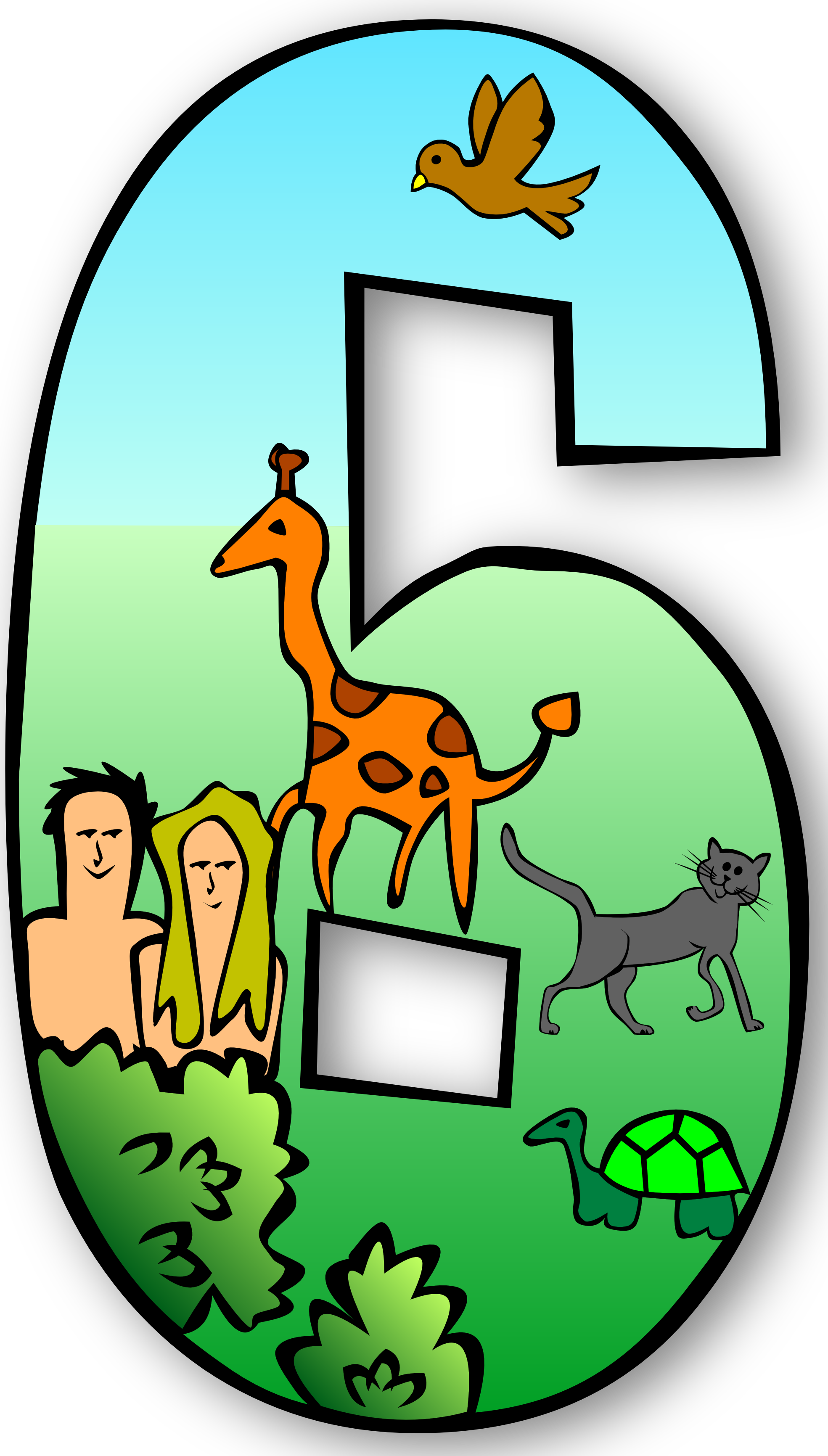 Clip Art Numbers 1 Clipart Clipart Kid - 7 Days Of Creation Numbers (1969x3463)