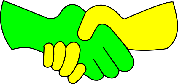 Hand Shake Clip Art - Kids Handshake Clipart (600x285)