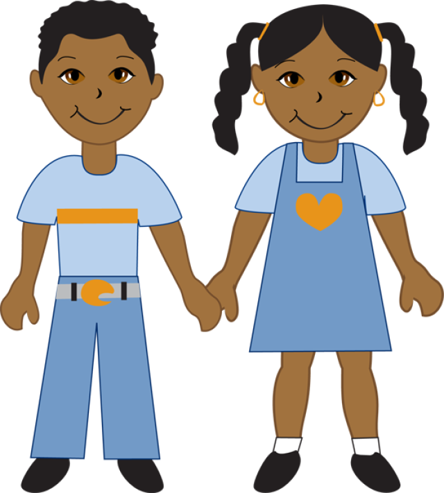 Free African American Clip Art Images - Boy And Girl African American (640x711)